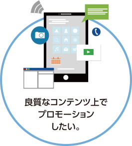 良質なコンテンツ上でプロモーションしたい。